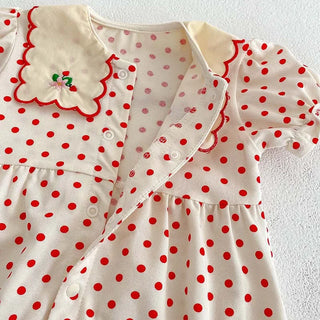 Polka Dot Embroidery Jumpsuit - RYAN AND REMI