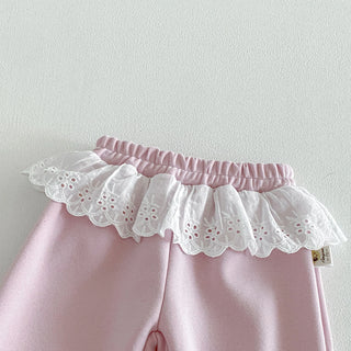 Cartoon Frill Detail Jogger Set