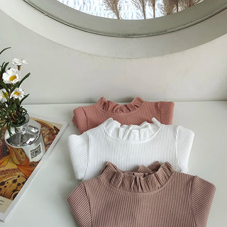 Ruffle Neck Long Sleeve Bodysuit Set - RYAN AND REMI