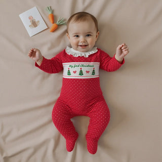 Polka Dot Christmas Tree Romper