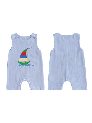 Embroidered Nautical Striped Jumpsuit - RYAN AND REMI
