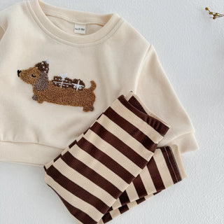 Fuzzy Puppy Stripe Set - RYAN AND REMI