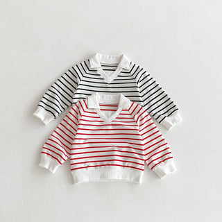Striped Polo Sweatshirt