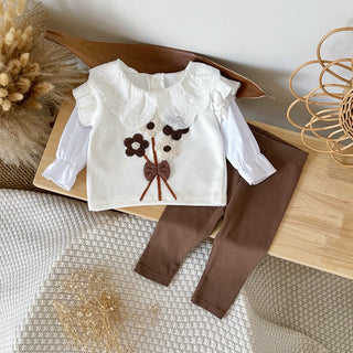 Brown Flower Embroidery Set - RYAN AND REMI