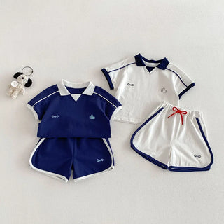 MILANCEL New Summer Kids Polo Shirt 9M-5T Color Blocking Boys Sweatshirt Loose Korean Version Girls T-shirt Children Clothes Top - RYAN AND REMI