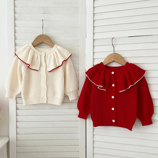 Knitted Flap Collar Cardigan - RYAN AND REMI