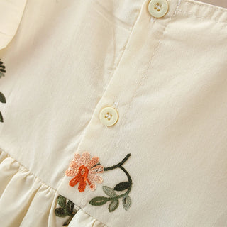 Embroidered Floral Cotton Dress - RYAN AND REMI