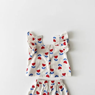 Red Flower Print Set - RYAN AND REMI