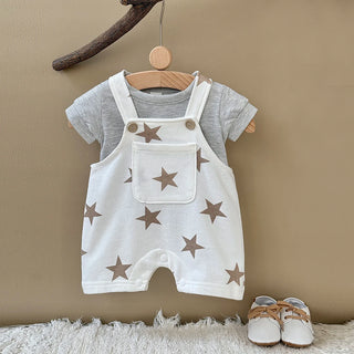 Newborn Baby Summer Onesie Cotton  Boys Girls Cute Cartoon Short Sleeve Bodysuit Newborn Soft Breathable Jumpsuit - RYAN AND REMI