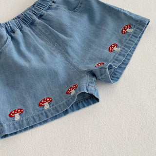 Plaid Mushroom Shorts Set - RYAN AND REMI