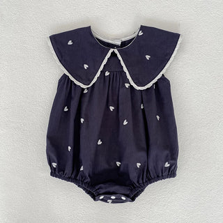 Heart Print Flap Romper