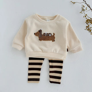 Fuzzy Puppy Stripe Set - RYAN AND REMI