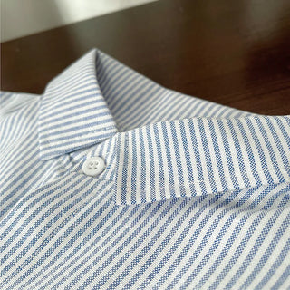 Stripe Button Up Dog Patch Shirt - RYAN AND REMI