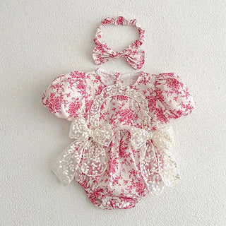 Lace Detail Floral Romper - RYAN AND REMI