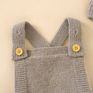 Knitted Newborn Jumpsuit w/Hat Set. 2Pcs - RYAN AND REMI