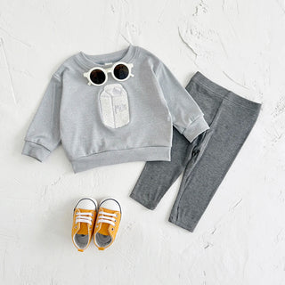 Milk Carton Embroidery Sweater Set