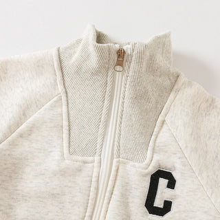 Letter C Print Long Sleeve Jumpsuit - RYAN AND REMI