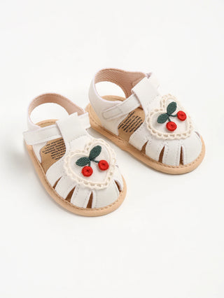 Baby girl sandals summer cherry cloth sole shoes newborn baby shoes first walking shoes - RYAN AND REMI