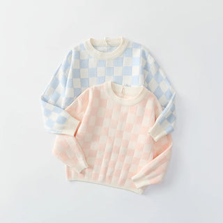 knitted Checkered Sweater Set - RYAN AND REMI