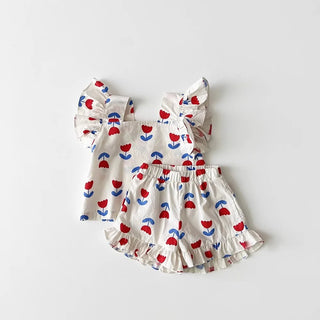 Red Flower Print Set - RYAN AND REMI