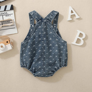 Denim Pocketed Romper - RYAN AND REMI