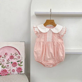 2026 New Summer Infant Baby Girl Bodysuits 0-24M Baby Girl Newborn Clothing Flutter Sleeved Cotton Print Baby Girl Jumpsuit - RYAN AND REMI