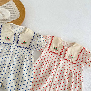 Polka Dot Embroidery Jumpsuit - RYAN AND REMI