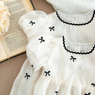 Tiny Bow Embroidery Romper - RYAN AND REMI