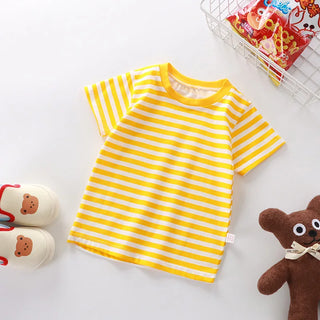 100% Cotton Striped T Shirt for Kids Boys Baby Red Shirt Boy Girls Wholesale Tops Base Shirts Korean Children's Clothes 2026 - RYAN AND REMI