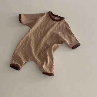 Piped-Trim Waffle Jumpsuit - RYAN AND REMI