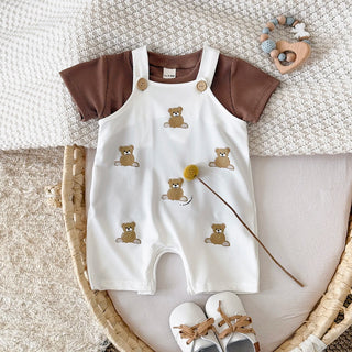Teddy Bear Short Sleeve Jumpsuits Set - RYAN AND REMI