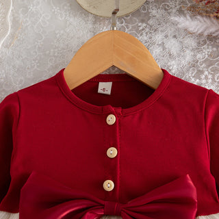 Ruffle Bow Christmas Dress
