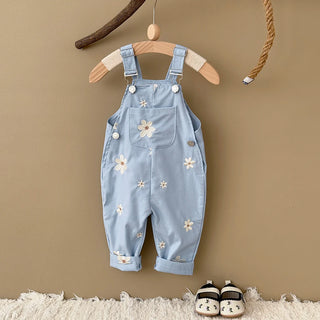 Flower Embroidery Loose Jumpsuit