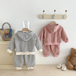 Striped Hoodie Jogger Set