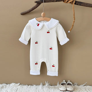 White Cherry Print Jumpsuit - RYAN AND REMI