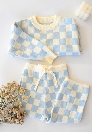 knitted Checkered Sweater Set - RYAN AND REMI
