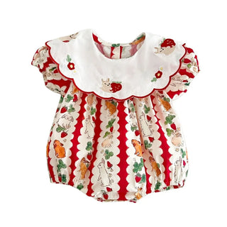 Bunny Rabbit Strawberry Romper