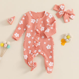 Floral Ruffle Footed Jumpsuit