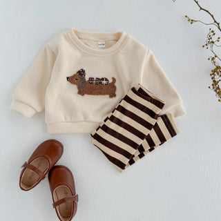 Fuzzy Puppy Stripe Set - RYAN AND REMI