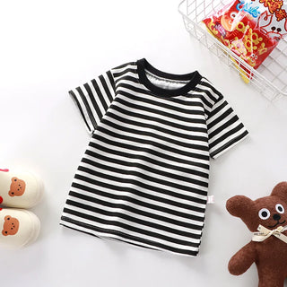 100% Cotton Striped T Shirt for Kids Boys Baby Red Shirt Boy Girls Wholesale Tops Base Shirts Korean Children's Clothes 2026 - RYAN AND REMI