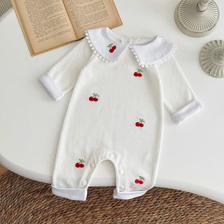 White Cherry Print Jumpsuit - RYAN AND REMI