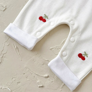 White Cherry Print Jumpsuit - RYAN AND REMI