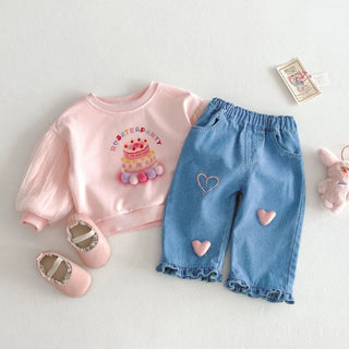 3D Heart Denim Pants - RYAN AND REMI