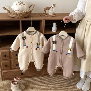 Fleece Cartoon Bear Jumpsuit