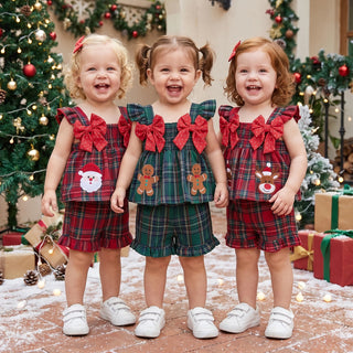 Christmas Plaid Shorts Set