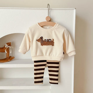 Fuzzy Puppy Stripe Set - RYAN AND REMI