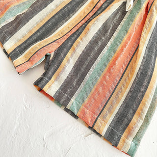 Colorful Stripe Shorts Set