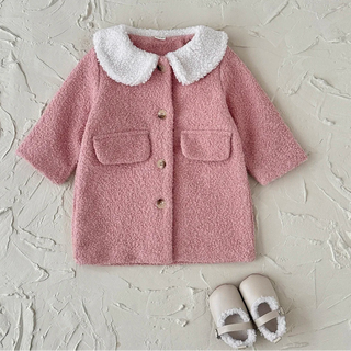 Pink Plush Wool Coat
