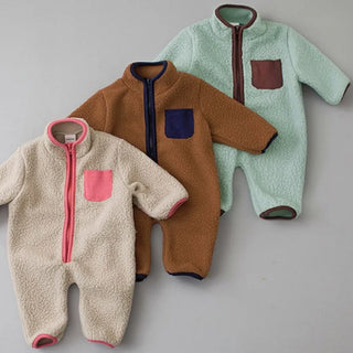 Fleece Patchwork Jumpsuit Outwear - RYAN AND REMI