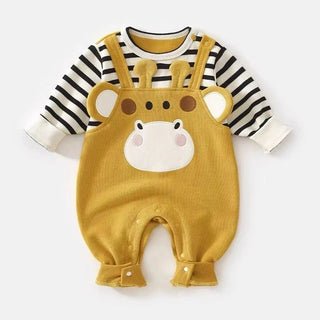 Stripe Animal Patchwork Jumpsuit